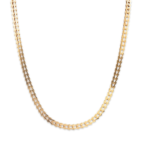 Statement Vintage 14k Yellow Gold Snake Link Chain Necklace 17