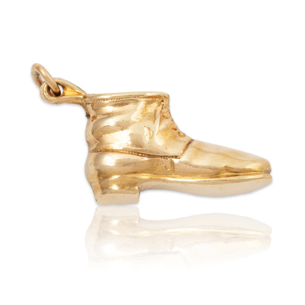 Vintage 10k Yellow Gold Boot Pendant / Charm