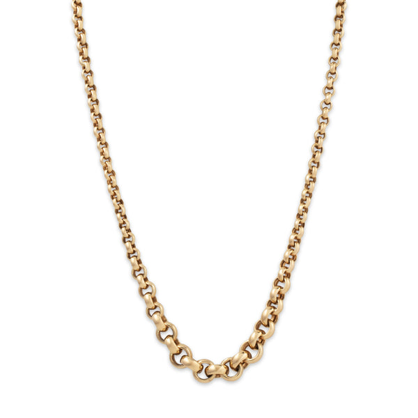 Vintage 14k Yellow Gold Graduated Rolo Chain Necklace 18