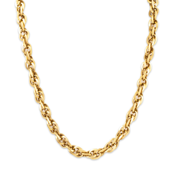 Vintage 18k Yellow Gold Rope Chain Necklace 16