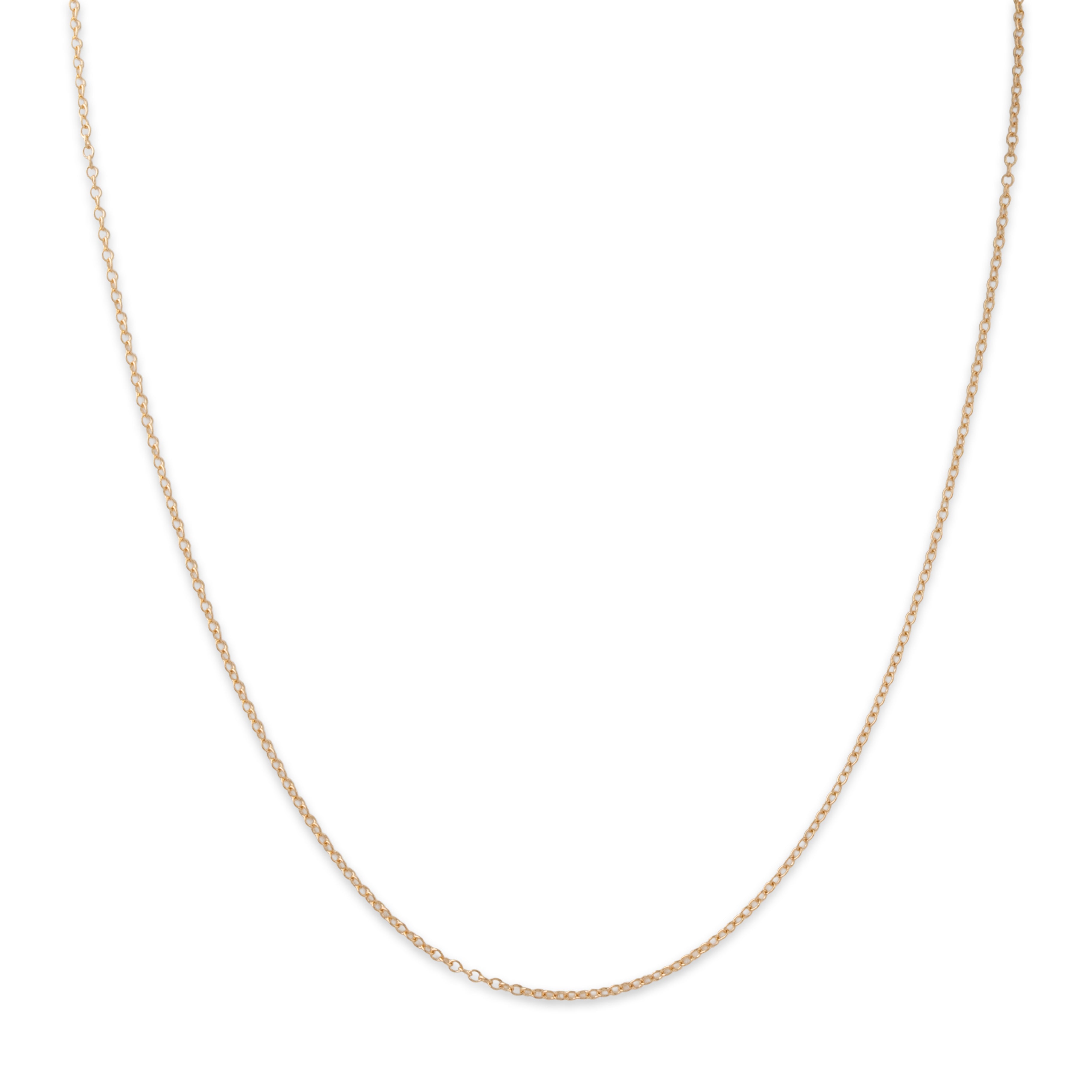 14k Yellow Gold Cable 1.3mm Chain 16-18