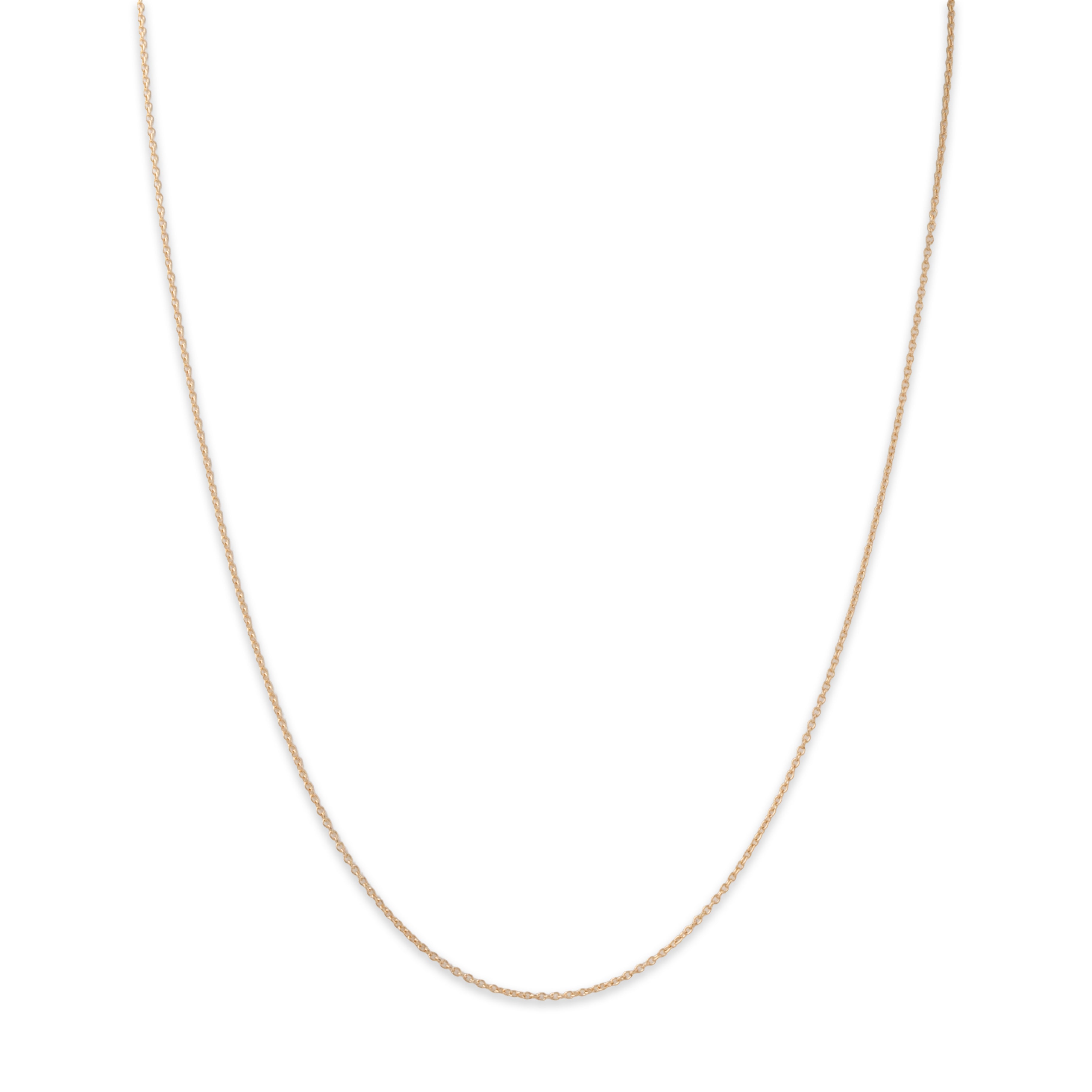 14k Yellow Gold Cable 1mm Chain 16-18