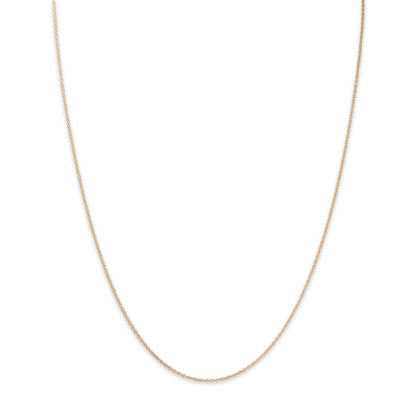 14k Yellow Gold Cable 1mm Chain 16-18