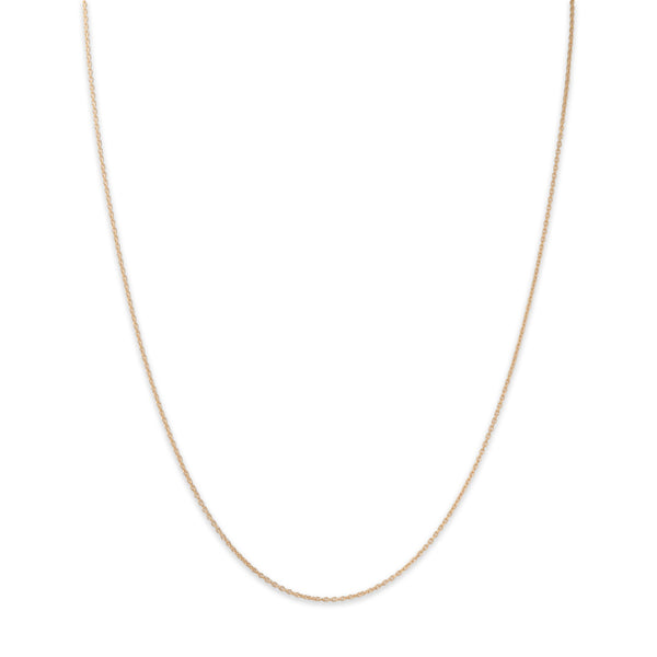 Estate 14k Yellow Gold 1mm Cable Chain Necklace 16