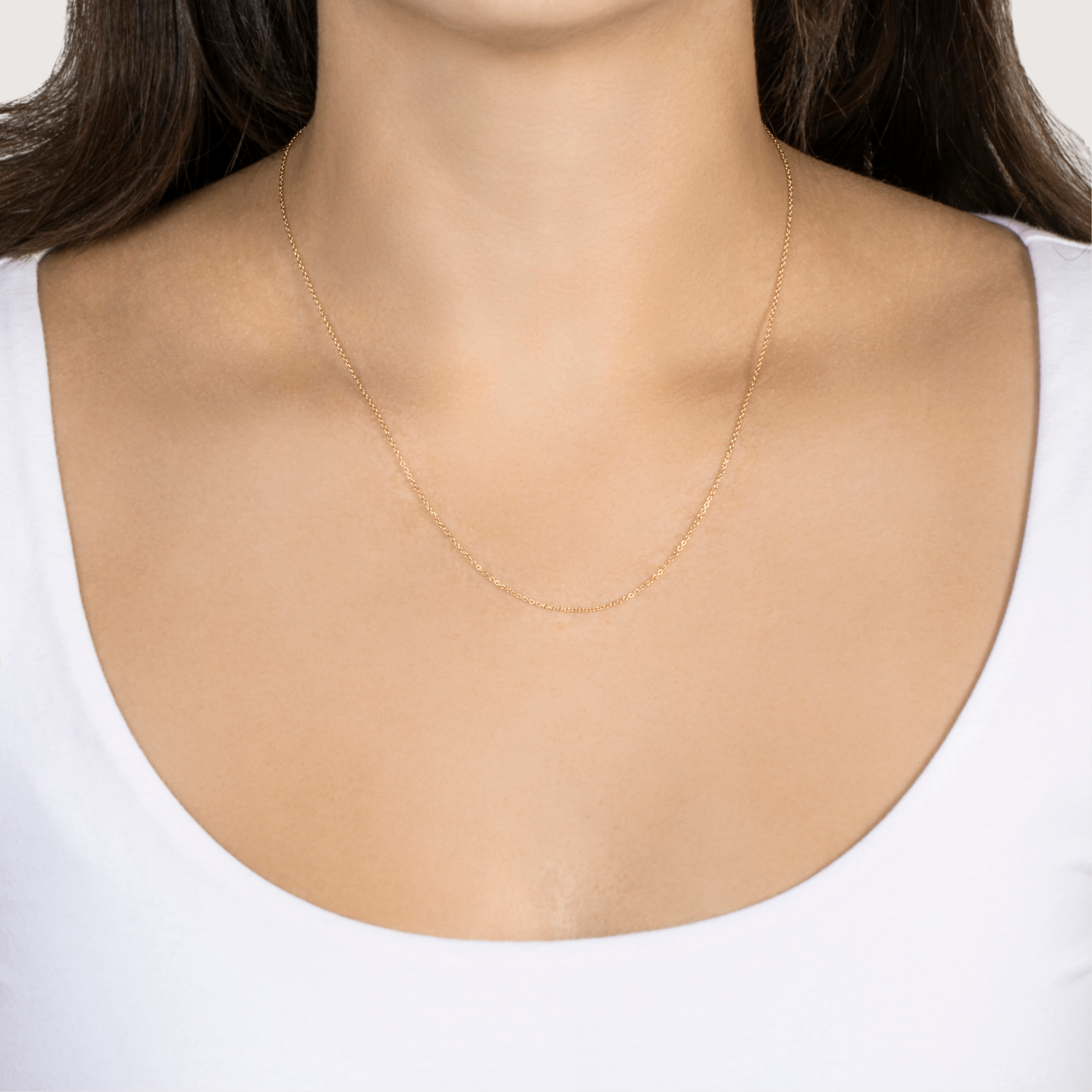 14k Yellow Gold Cable 1mm Chain 16-18