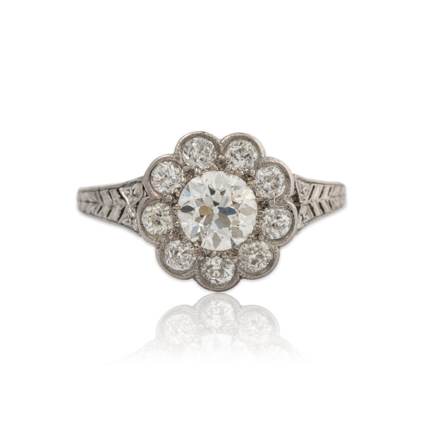 Antique Platinum .778cttw Diamond Edwardian Ring 5.5