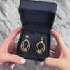 Vintage Large 14k Yellow Gold Dimensional Oblong Spiral Dangle Earrings - Video showing the piece