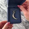 Vintage 18k Yellow Gold Diamond Starry Night Crescent Moon Charm / Pendant - Video showing the piece
