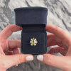 Antique 14k Yellow Gold 1.16ct Natural Peridot .75cttw Blue Synthetic Sapphire .54cttw Old Mine Cut Diamond Splendid Horseshoe Ring - Video showing the piece