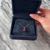 Vintage Small 14k Yellow Gold 1.09ct Synthetic Ruby Vibrant Solitaire Charm / Pendant - Video showing the piece