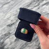 Vintage 14k Yellow Gold 3.89ct Spinach Jade Bold Cross-Hatched Cabochon Ring - Video showing the piece