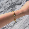 Vintage 18k Yellow Gold Mother of Pearl Unusual Geometric Inlay Bracelet - Video showing the piece