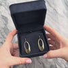 Vintage Lightweight 14k Yellow Gold Oblong Oval Dangle Earrings - Video showing the piece