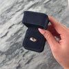 Vintage 14k White Gold Diamond Ribbed Loop Swoop Ring - Video showing the piece