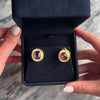 Vintage 14k Gold 8cttw Amethyst Wonderful Statement Cabochon Omega Back Earrings - Video showing the piece