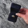 Vintage Heavy 18k Yellow Gold Blue Opal .29cttw Diamond Architectural Inlay Ring - Video showing the piece