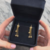 Vintage 18k Yellow Gold Ornate Chain Drop Dangle Earrings - Video showing the piece