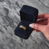 Vintage Wide 14k Yellow Gold Champagne & White Diamond Geometric Band Ring  - Video showing the piece