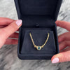 Vintage 14k Yellow Gold .85ct Blue Topaz Rounded Box Chain Necklace 17