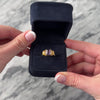 Vintage 10k Yellow Gold Amethyst Citrine Half Moon Trio Ring - Video showing the piece