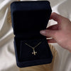 Antique Art Deco 14k Yellow Gold Pearl Diamond Cross Charm Pendant - Video showing the piece