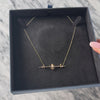 Antique 14k Rose Gold & Platinum Old Mine Diamond Delicate Bar Necklace - Video showing the piece