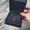 Antique 14k Yellow Gold Synthetic Ruby Natural Old Mine Diamond Pretty Charm / Pendant - Video showing the piece