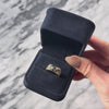 Vintage 14k Yellow Gold Blue Sapphire Diamond Waving Line Ring - Video showing the piece