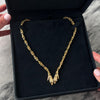 Vintage Italian 18k Yellow Gold Diamond Bold Twin Snake Twisting Chain Necklace 20