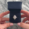 Antique Art Deco 18k White Gold .7cttw Old European & Old Mine Cut Diamond Delicate Openwork Shield Ring - Video showing the piece