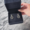 Vintage 18k White Gold 1.37cttw Diamond Glimmering Double Hoop Earrings - Video showing the piece