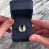 Vintage Large 14k Yellow Gold 6.97ct Amethyst Enamel Frame Cocktail Ring 6.00
