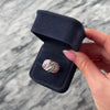 Vintage 14k White Gold Black Diamond Ruby Bold Wide Striped Band Ring - Video showing the piece
