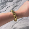 Vintage Italian 14k Yellow Gold Dual-Texture Round Link Bracelet - Video showing the piece