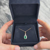 Vintage 14k Yellow Gold 1.16ct Emerald Diamond Elegant Halo Dangle Pendant - Video showing the piece