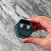 Vintage 14k Yellow Gold 1.62cttw Robin's Egg Blue Turquoise Brutalist Caged Stud Earrings - Video showing the piece