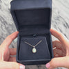 Vintage 14k White Gold Opal Diamond Glittering Iridescent Pear Pendant