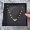 Vintage 14k Yellow Gold Emerald Diamond Elegant Alternating Arrow Necklace - Video showing the piece