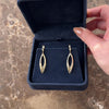 Vintage 14k Yellow Gold Elegant Openwork Marquise Lever Back Dangle Earrings - Video showing the piece