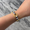 Vintage Italian Substantial 18k Yellow Gold Brushed Link Nautical Enamel Bracelet - Video showing the piece