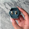 Vintage 14k Yellow Gold Diamond Onyx Bold Modern Arrow Cross Stud Earrings - Video showing the piece