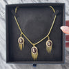 Victorian Antique 14k Gold 27cttw Garnet Old Mine Cut Diamond Marvelous Star-Set Fringe Trio Station Necklace - Video showing the piece