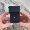 Estate Italian 18k Yellow Gold .04ct Diamond Brushed Flat Solitaire Ring 6.25