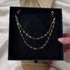 Vintage long 14k Yellow Gold 37cttw Peridot Amethyst Aquamarine Station Necklace - Video showing the piece