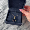 Vintage 14k Yellow Gold Diamond Nautical Anchor Sparkling Bezel Charm / Pendant - Video showing the piece