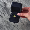 Vintage 14k Yellow Gold 2.5ct Peridot Dyed Diamond Double Luck Horseshoe Ring - Video showing the piece