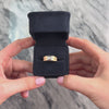 Vintage 10k Yellow & White Gold Diamond Flashing Brushed Striped Square-Set Solitare Ring - Video showing the piece