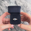 Vintage 14k White Gold .69ct Blue Sapphire Diamond Dazzling Heart-Detail Shoulder Ring - Video showing the piece