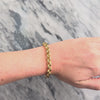 Vintage Italian 14k Yellow Gold Chunky Hammered Rolo Link Bracelet - Video showing the piece