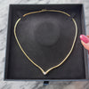 Vintage 14k Yellow Gold .29ct Diamond Elegant Solitaire Chevron Necklace - Video showing the piece